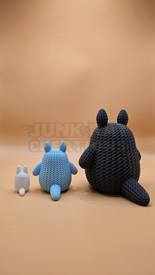 Knit Textured-Totoro Family