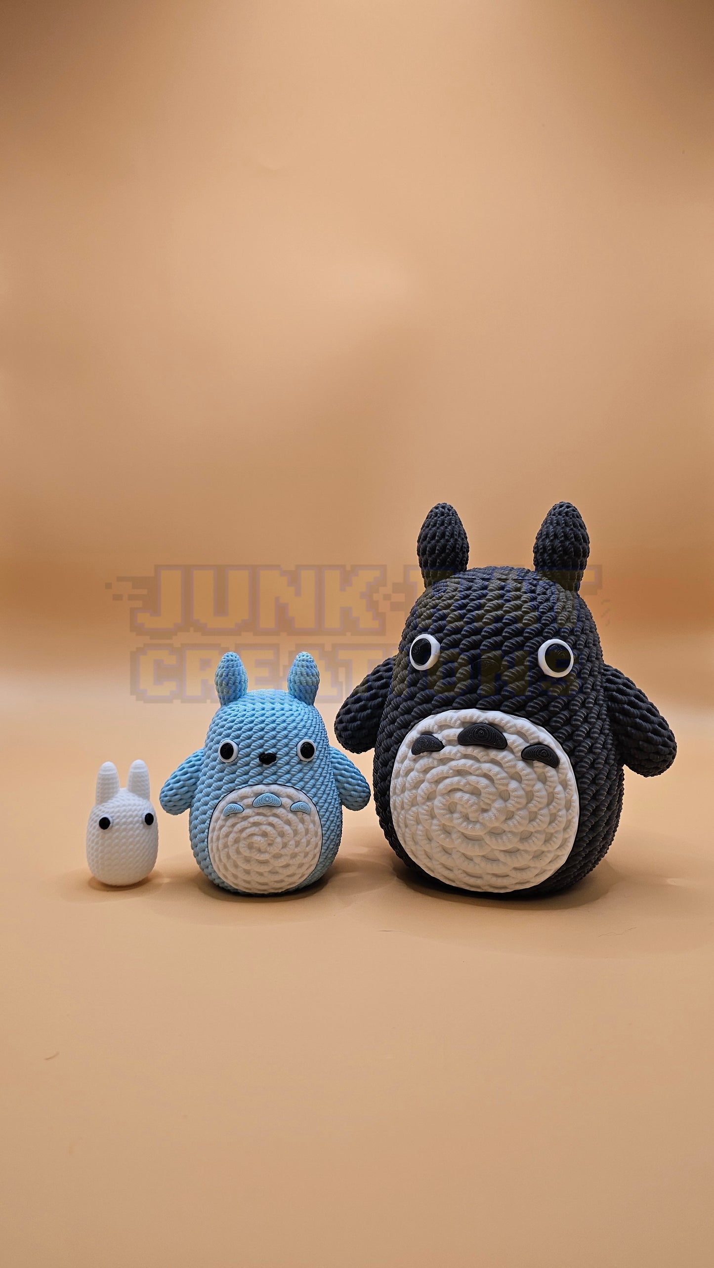 Knit Textured-Totoro Family